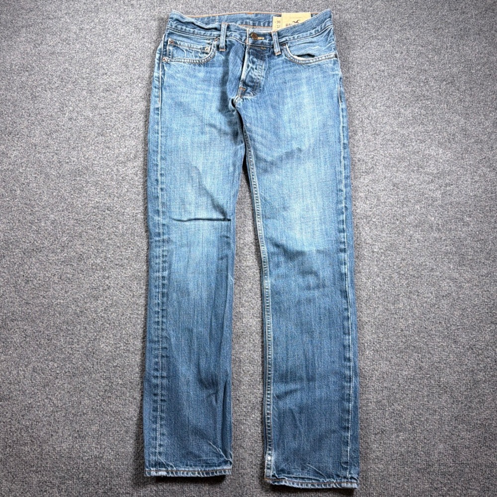Hollister Palm Canyon Jeans Mens 30x30 Blue Low Rise Skinny Button Fly Denim